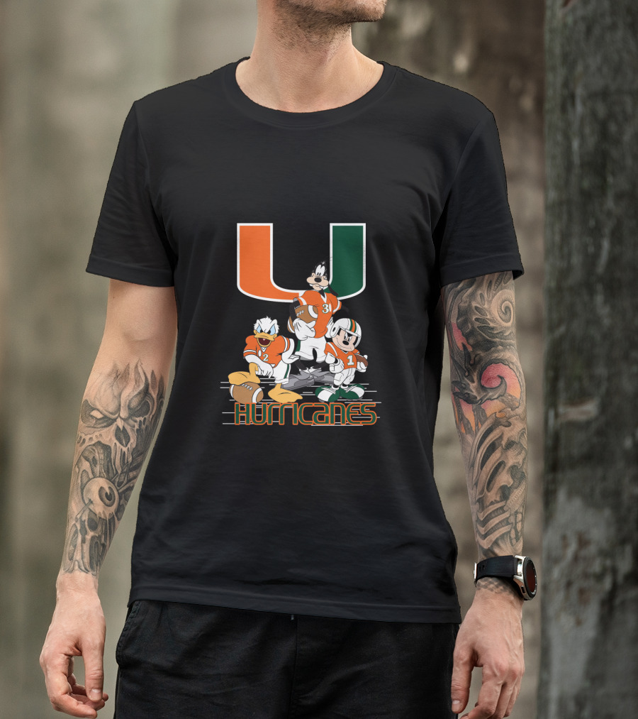 University Of Miami Hurricanes Characters Football Team T-Shirt