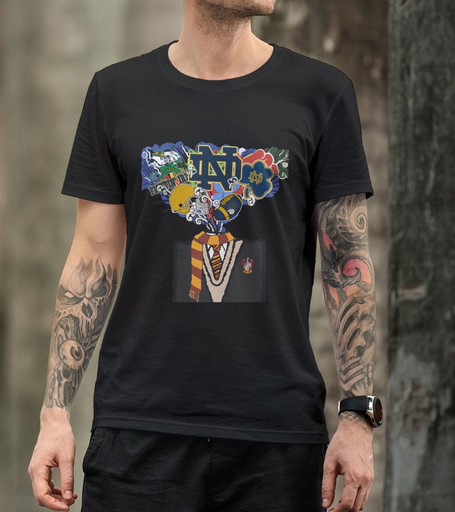 Chtnca11019 Notre Dame Fighting Irish And Hogwarts Inspired Crossover T-Shirt