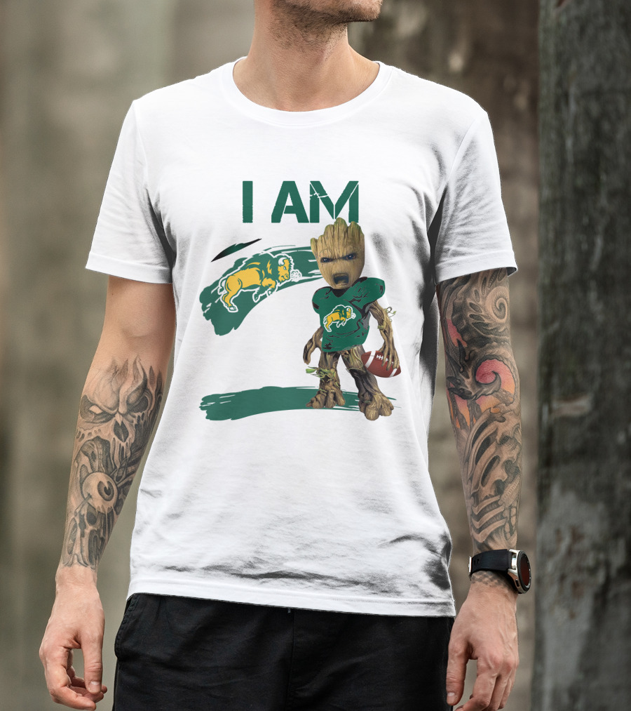 I AM Bison Football Baby Groot T-Shirt