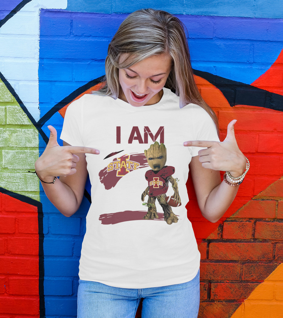 I Am Iowa State Baby Groot Football T-Shirt