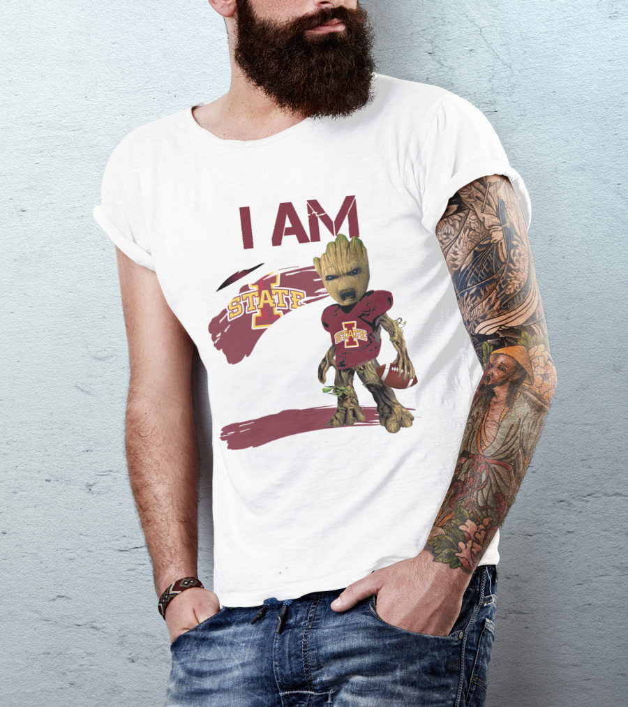 I Am Iowa State Baby Groot Football T-Shirt