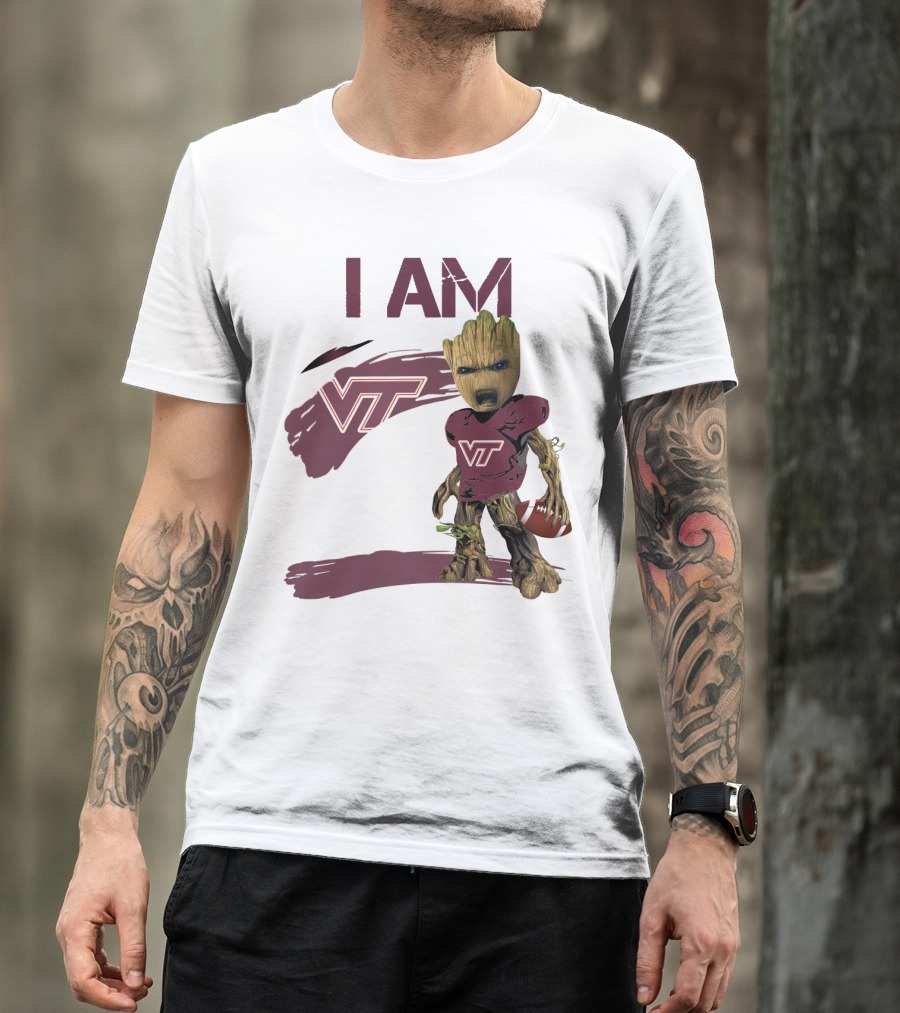 I Am Groot VT Football Hokies Baby Groot T-Shirt