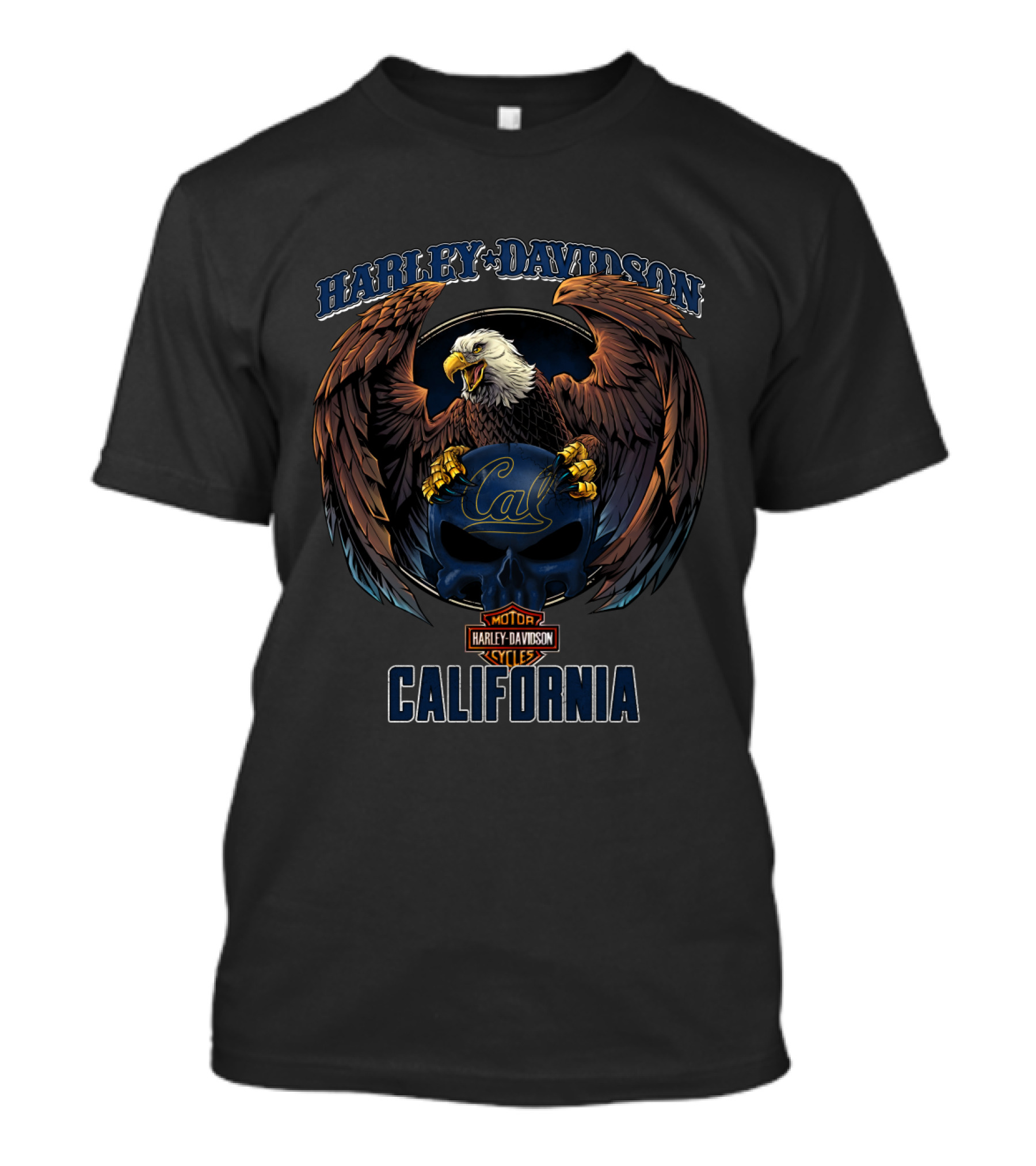 Harley Davidson California Golden Bears Cal Eagle Motorcycles T-Shirt