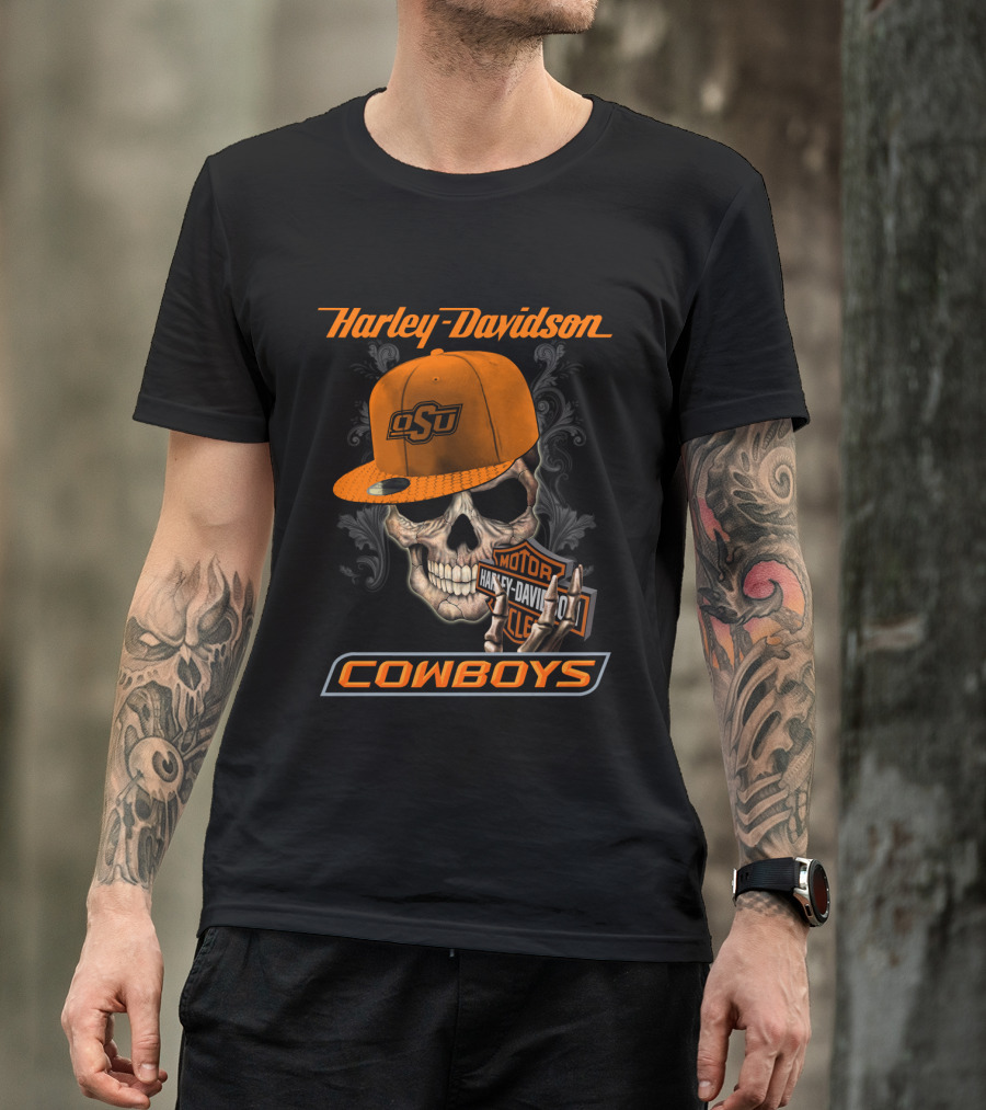 Harley Davidson Osu Cowboys Skull T-Shirt