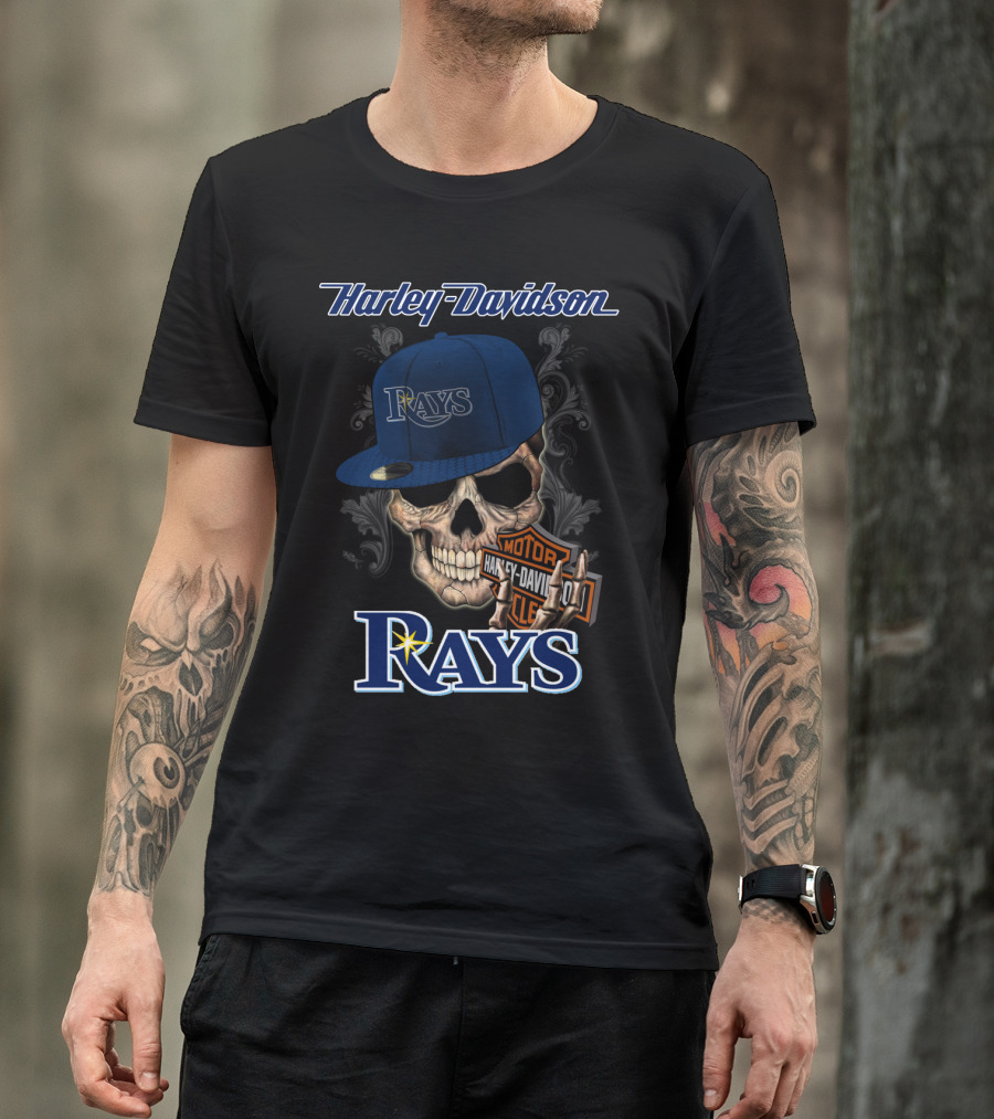 Harley Davidson Skull Rays Tampa Bay T-Shirt