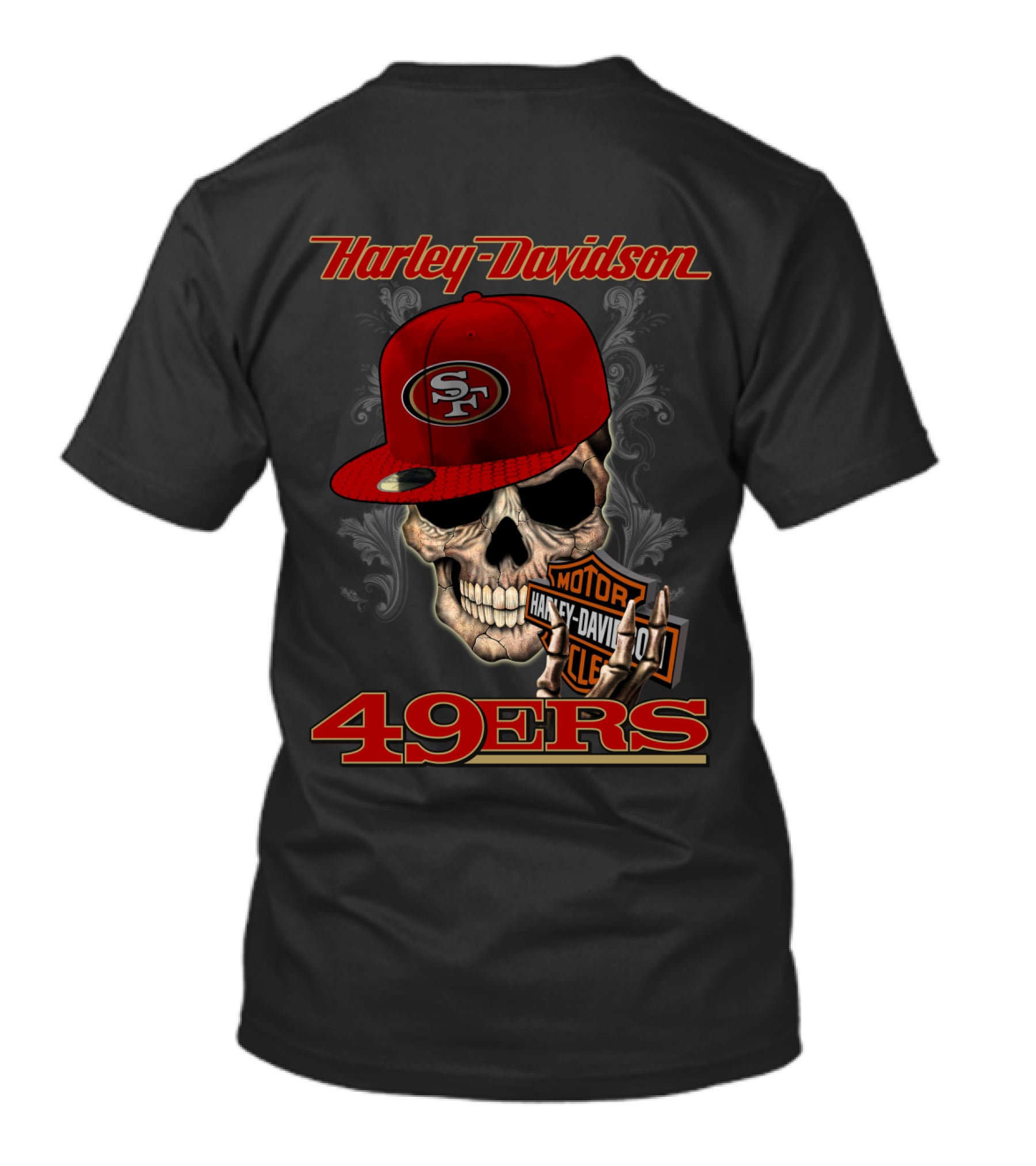 Harley Davidson Sf Skull Cap 49ers T-Shirt