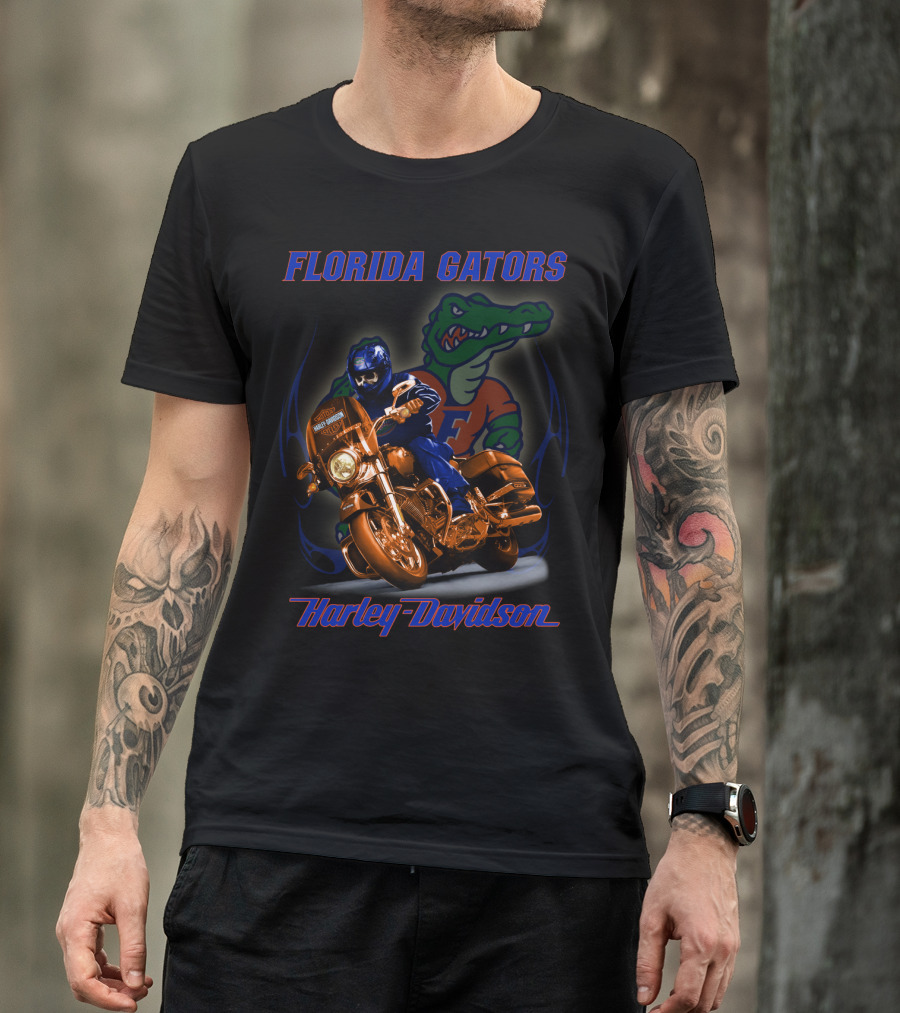 Florida Gators Harley Davidson Motorbike Rider T-Shirt