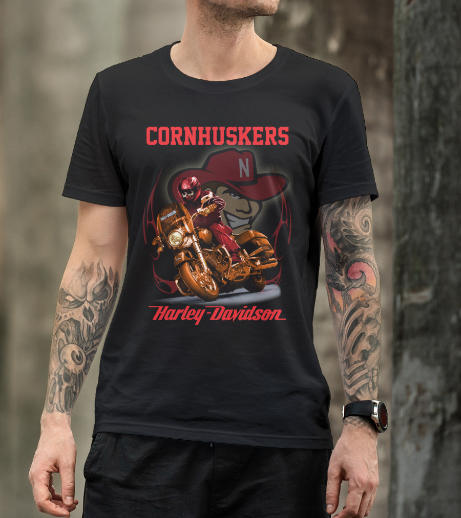 Cornhuskers Harley Davidson Nebraska Cornhuskers Rider T-Shirt