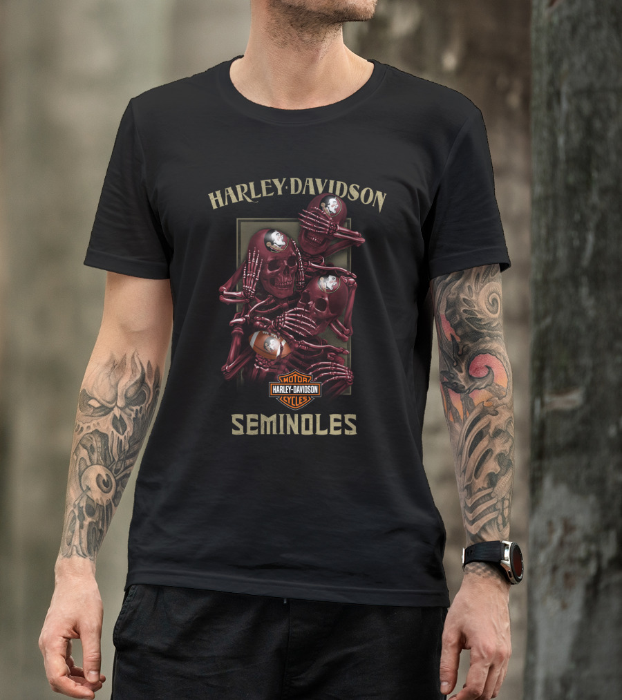 Harley Davidson Motor Cycles Seminoles Ncaa Florida State Seminoles T-Shirt