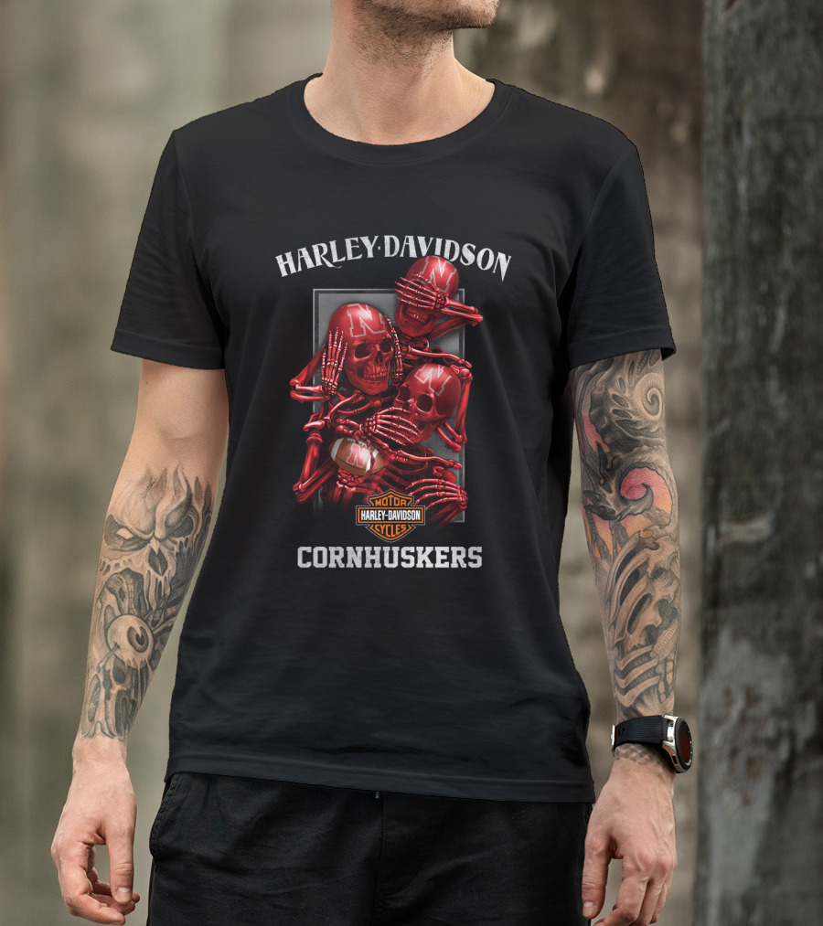 Harley Davidson Motor Cycles Cornhuskers T-Shirt