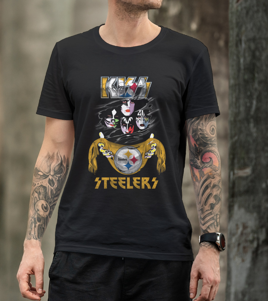 Kiss Steelers Pittsburgh Nfl Champs Fusion Band Tribute T-Shirt