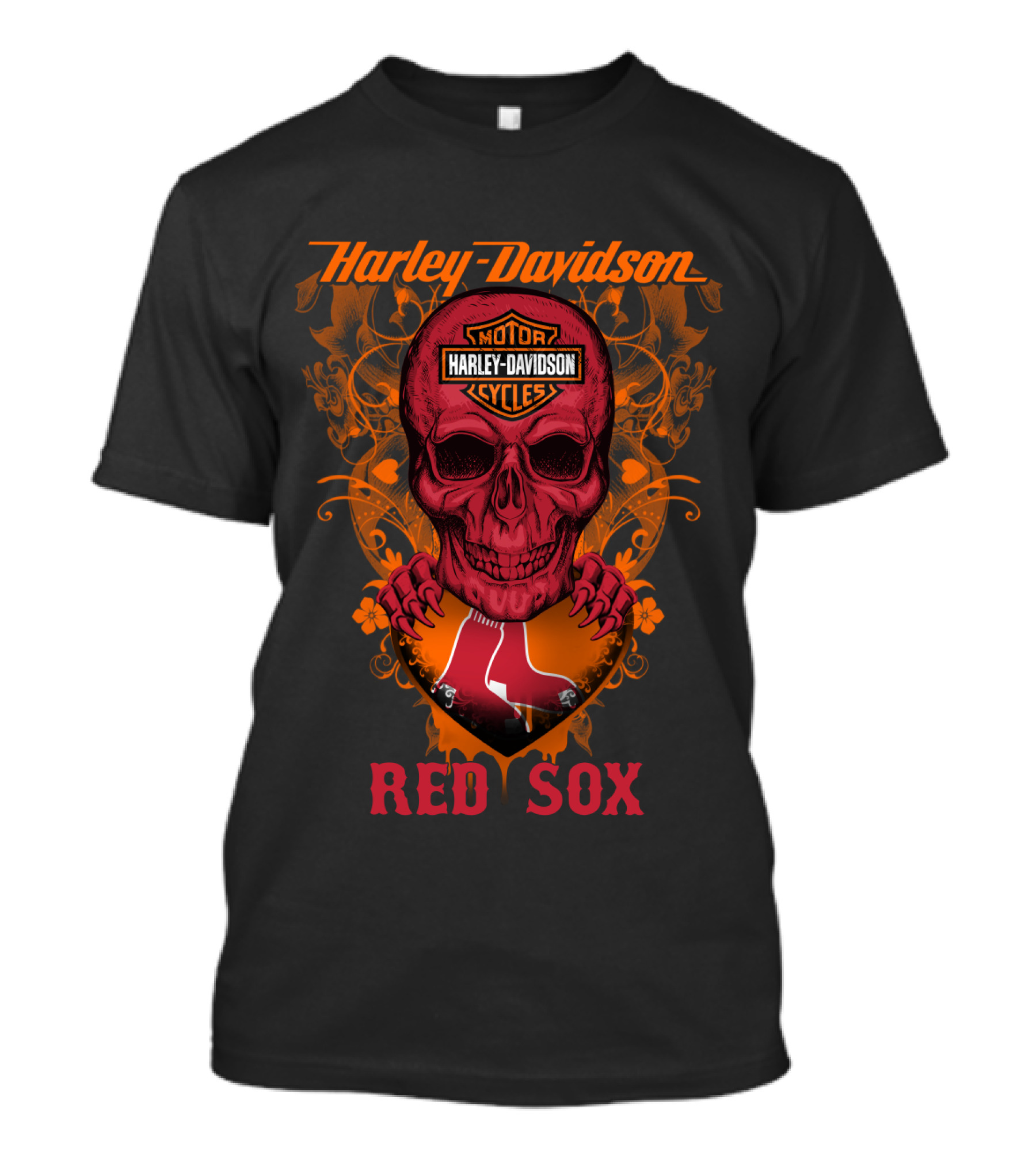 Harley Davidson Motor Cycles Red Sox Boston Mlb T-Shirt