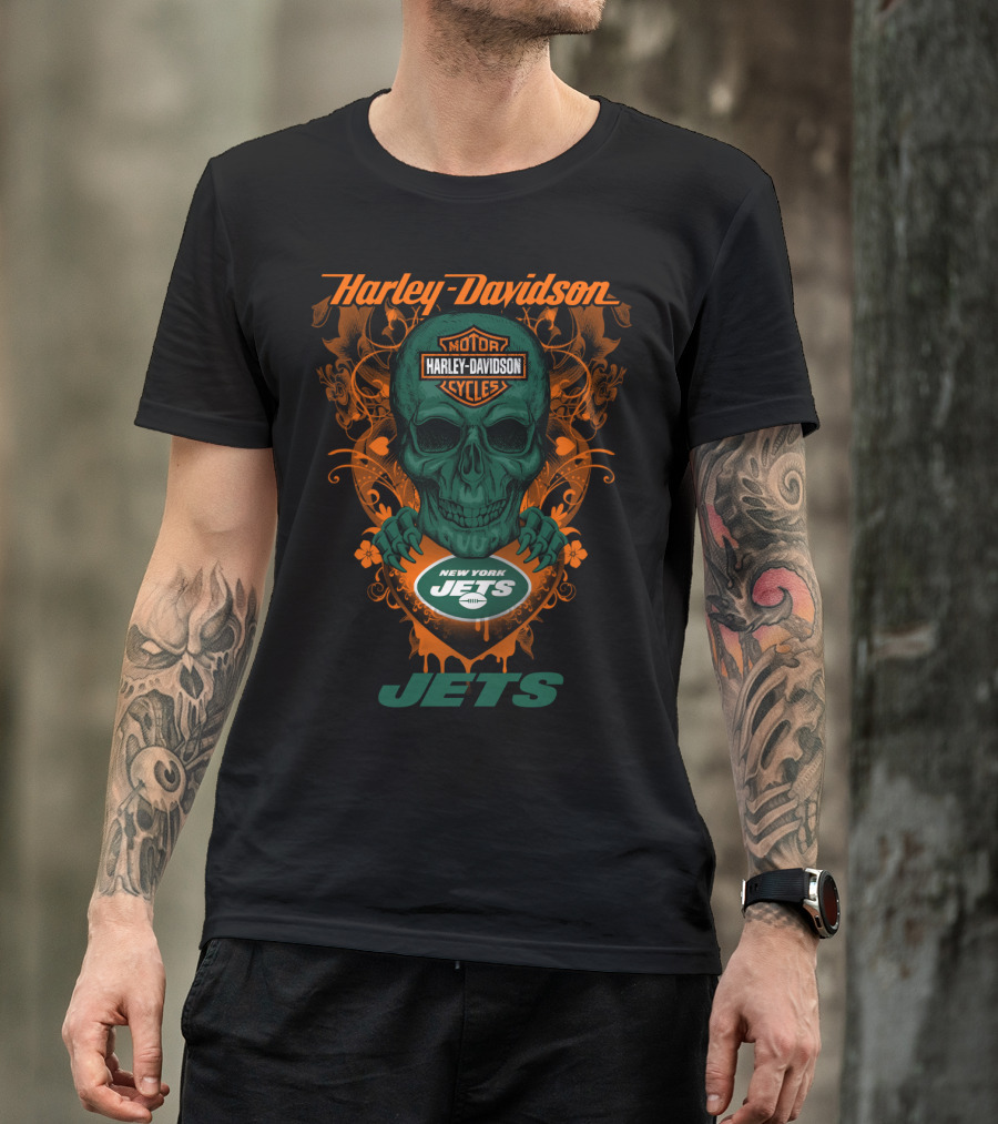 Harley Davidson Motor Cycles New York Jets Jets T-Shirt