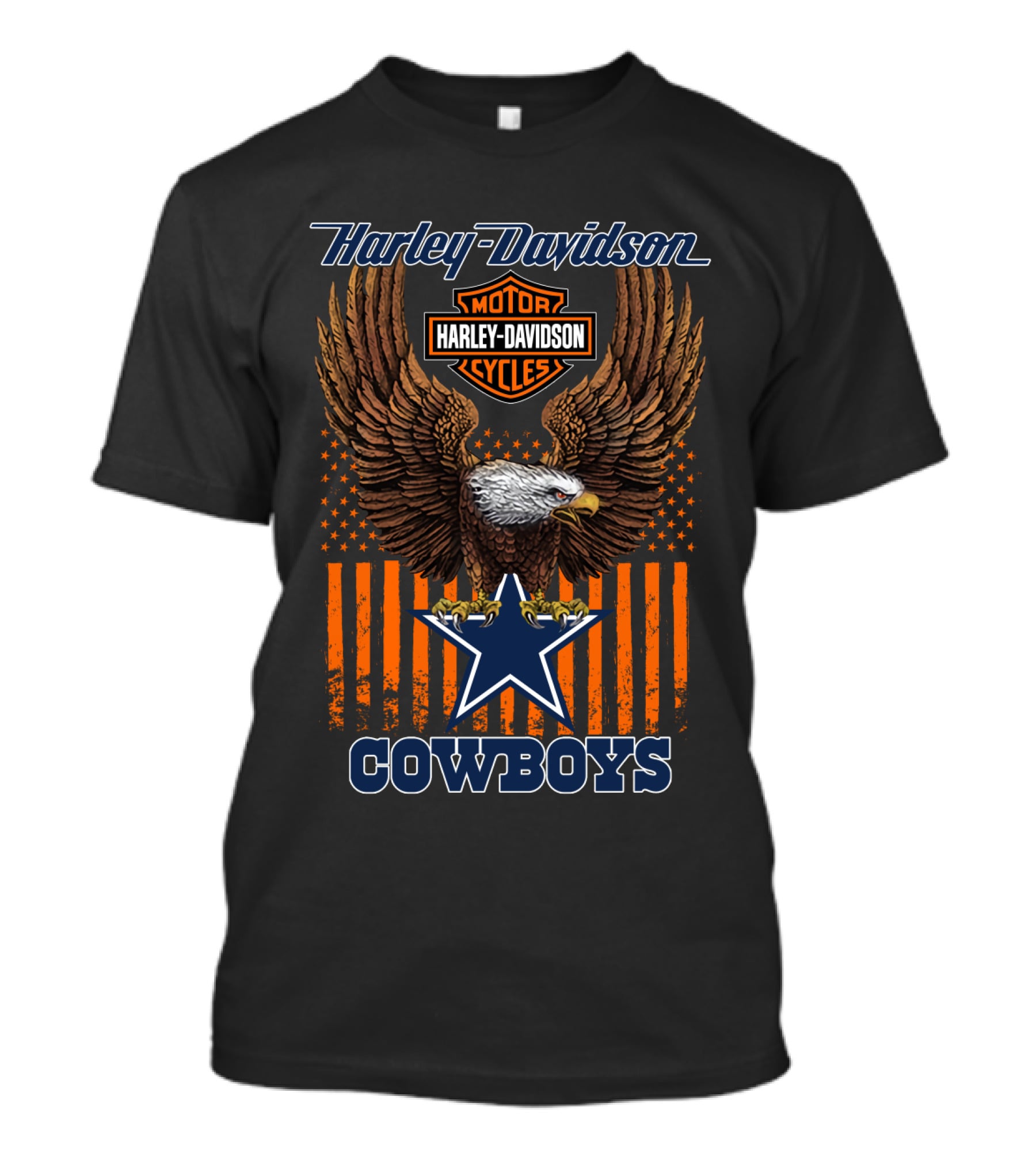 Harley Davidson Motor Cycles Eagle Cowboys T-Shirt