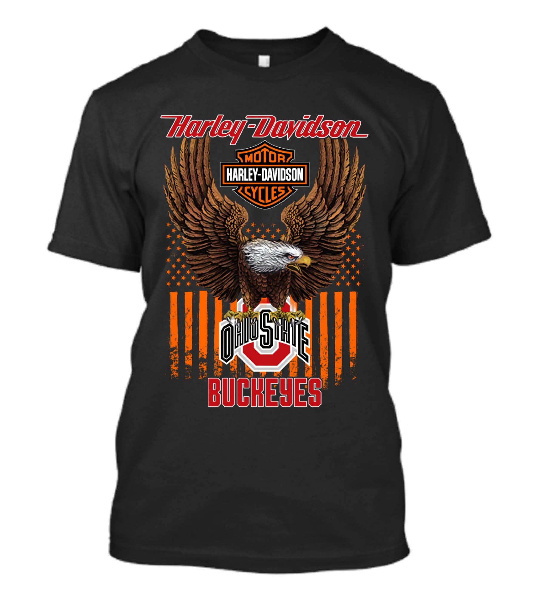 Harley Davidson Motor Cycles Ohio State Buckeyes Eagle T-Shirt