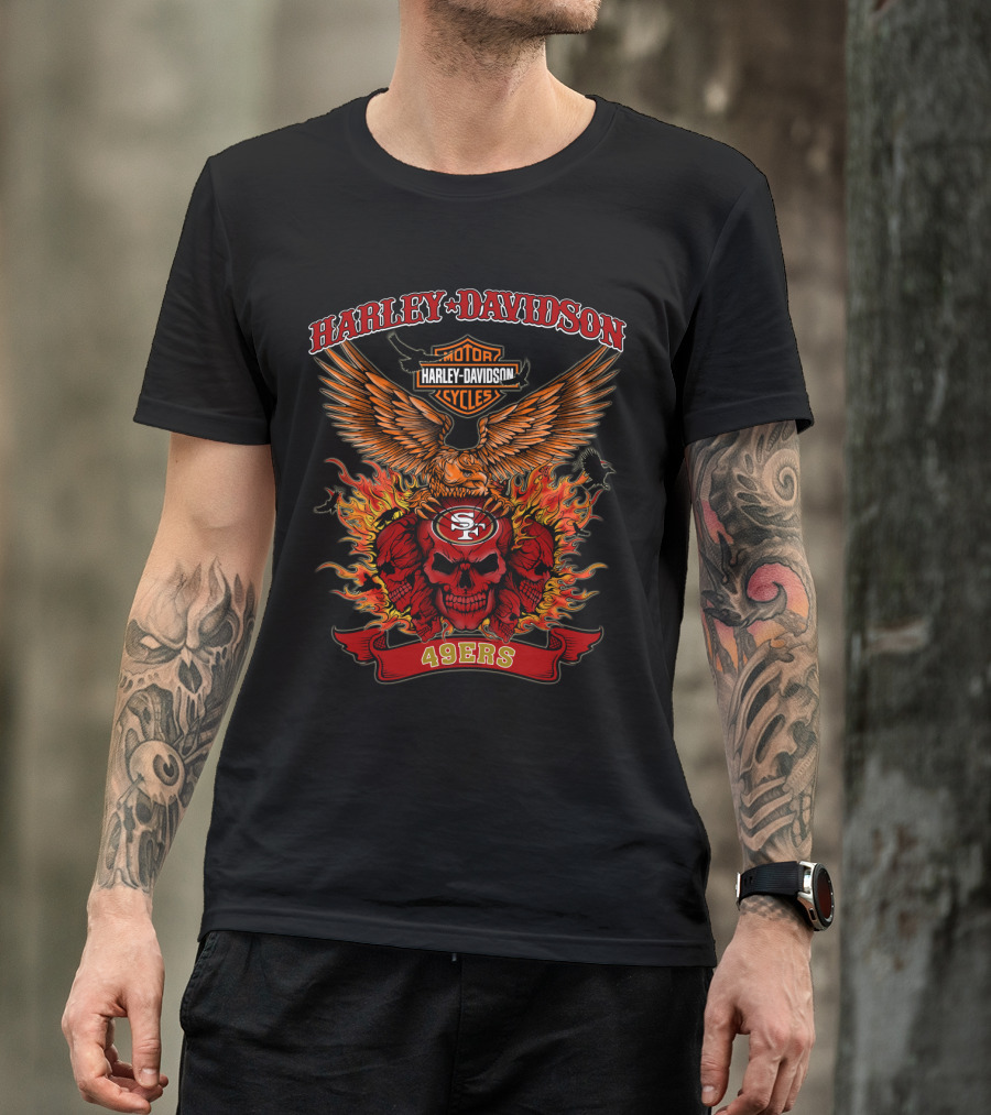 Harley Davidson Motor Cycles 49ers Nfl San Francisco 49ers T-Shirt