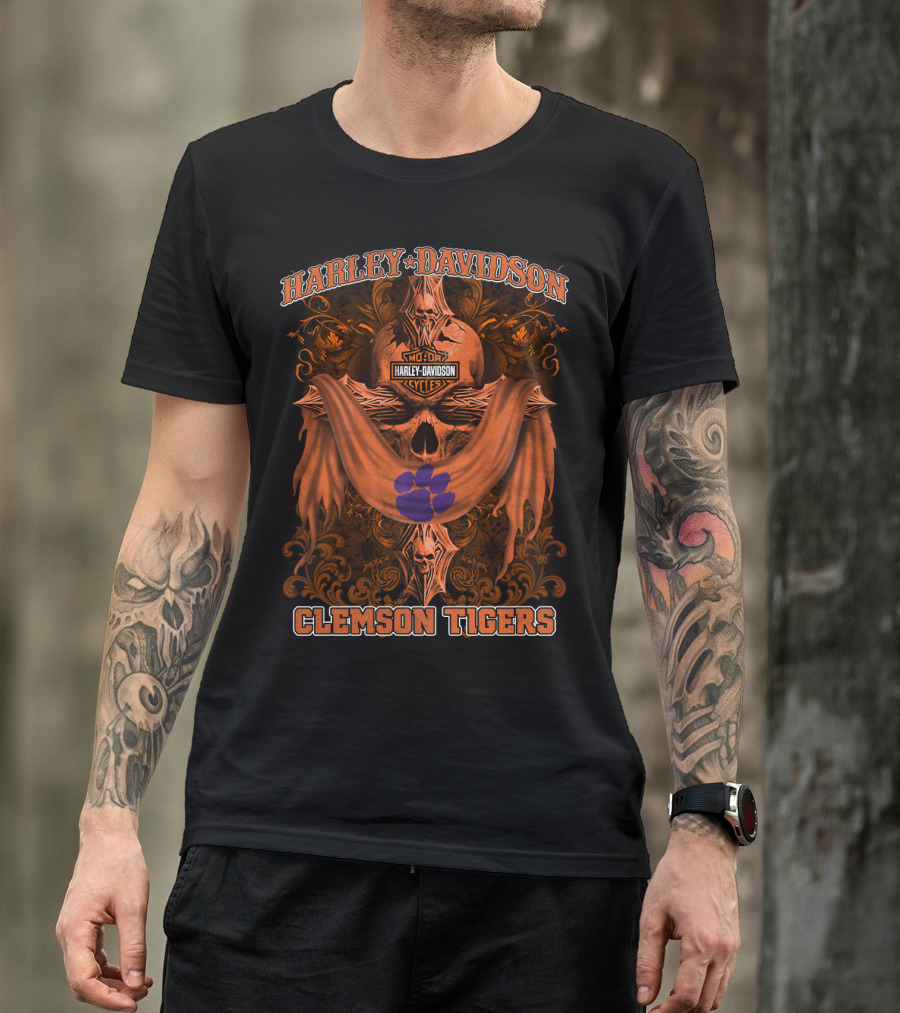 Harley Davidson Motor Cycles Clemson Tigers T-Shirt