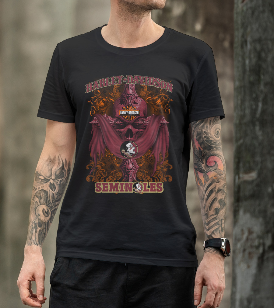 Harley Davidson Florida State Seminoles Motorcycle Cycles T-Shirt