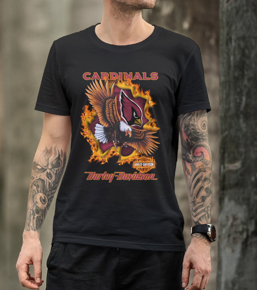 Cardinals Harley Davidson Nfl 84 Arizona Eagles Fire T-Shirt