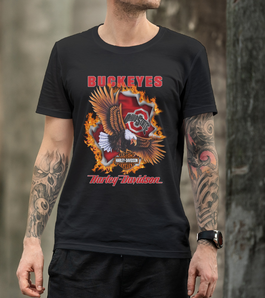 Buckeyes Ohio State Harley Davidson Cycles T-Shirt