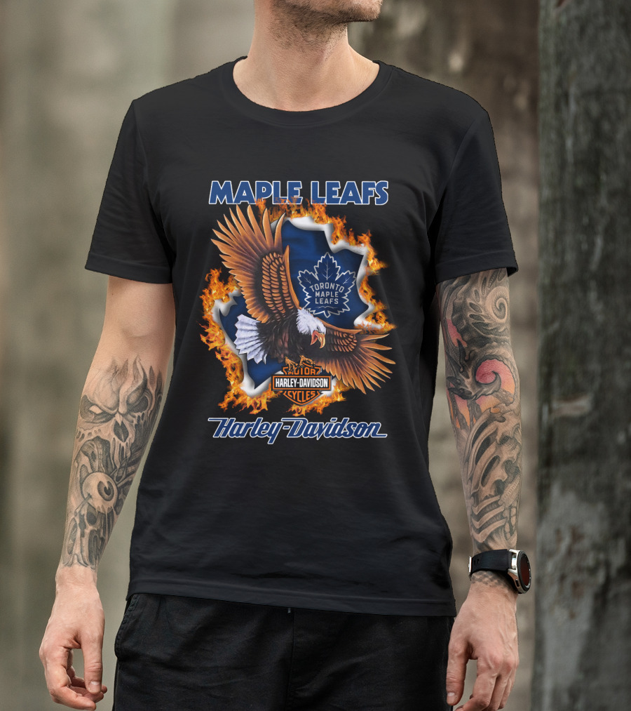 Maple Leafs Toronto Maple Leafs Harley Davidson Cycles T-Shirt