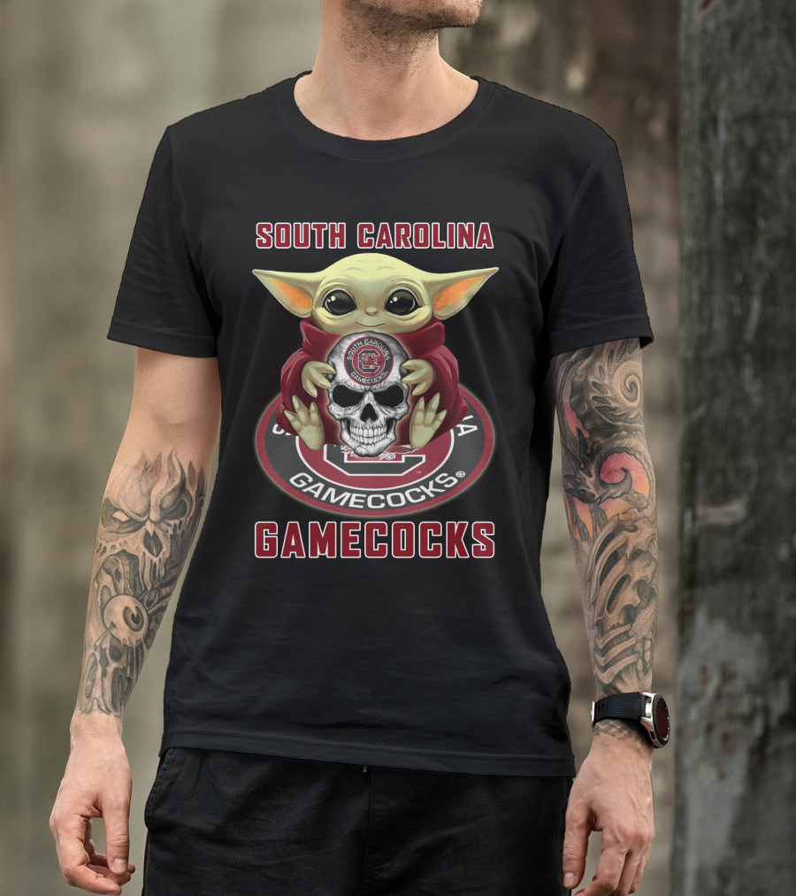 South Carolina Gamecocks Yd1404 Baby Alien Skull Circle T-Shirt