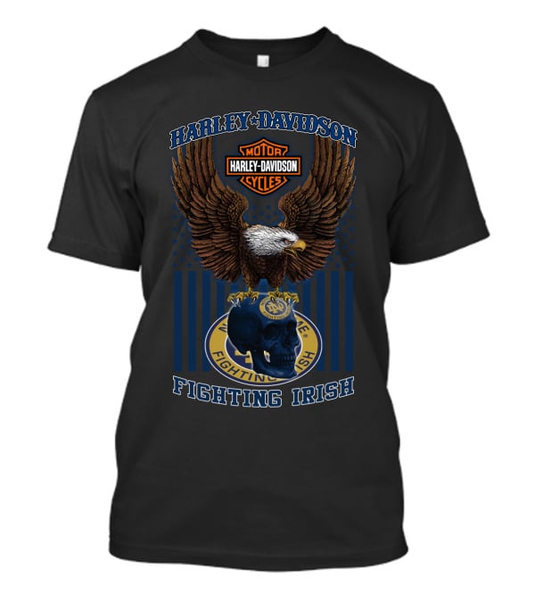 Harley Davidson Motor Cycles Eagle Notre Dame Fighting Irish T-Shirt