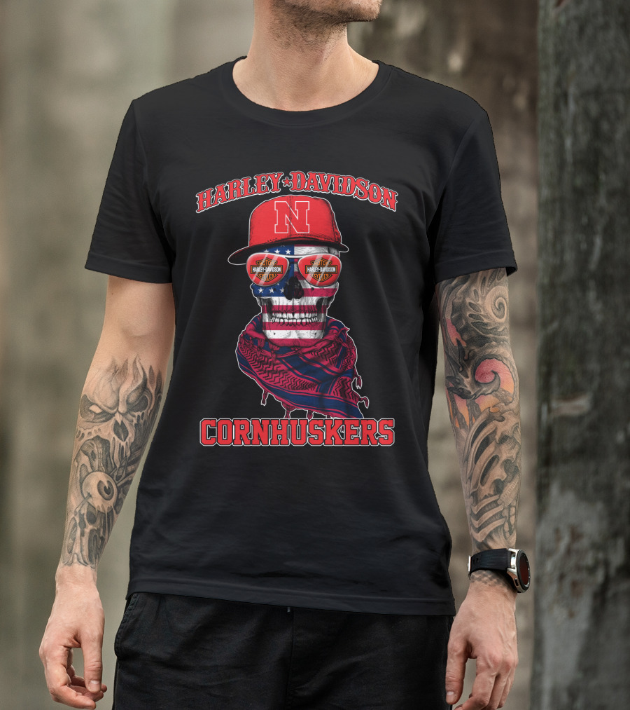 Harley Davidson Cornhuskers N Nebraska Usa T-Shirt