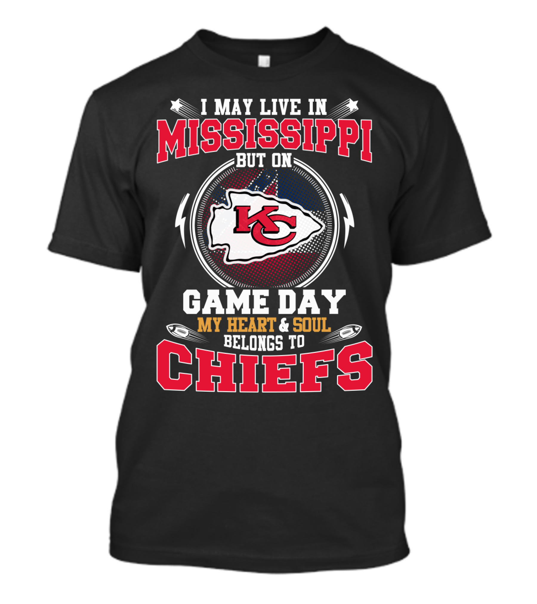 Mississippi Game Day Heart Soul Belongs Chiefs T-Shirt