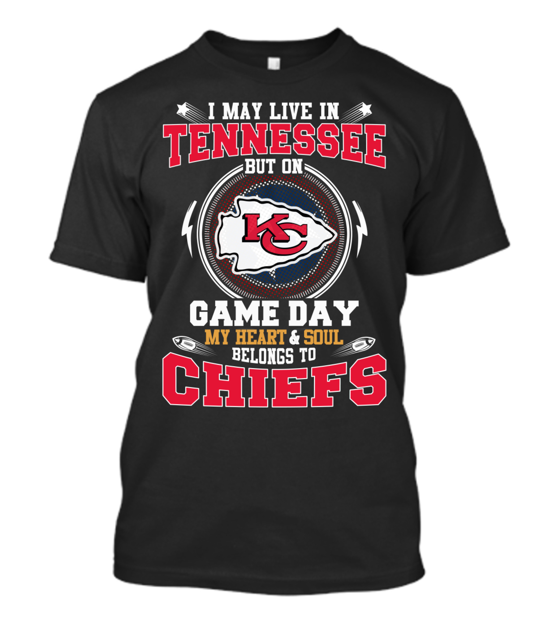 Tennessee Resident Loyal To Chiefs On Game Day Football Theme T-Shirt