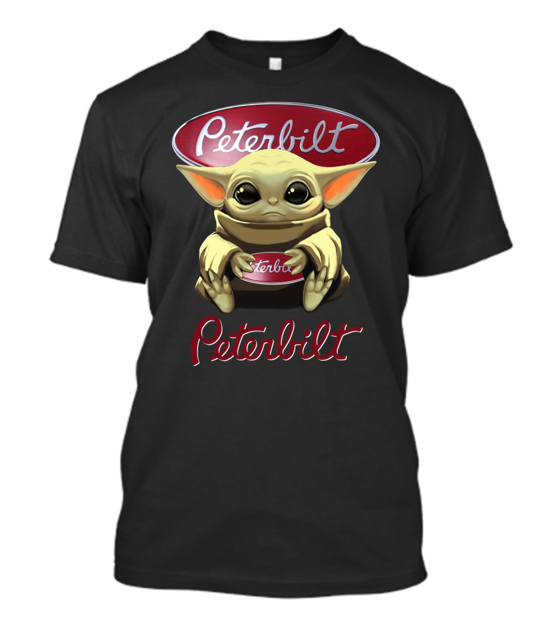 Peterbilt Yoda Holding Peterbilt Logo Star Wars Crossover T-Shirt