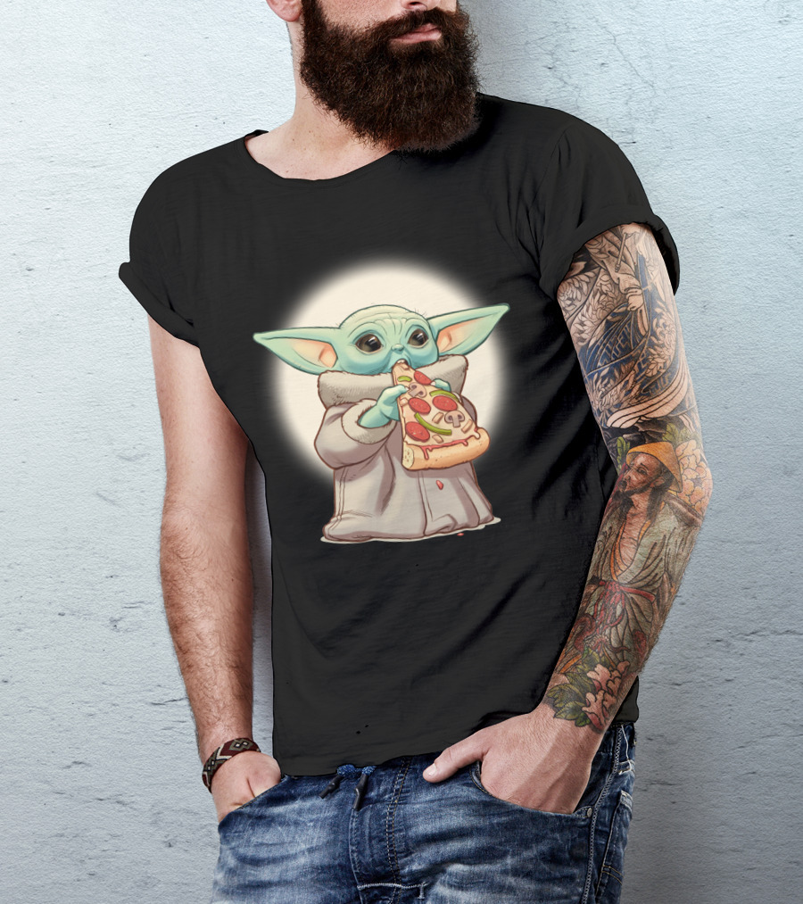 Yoda Eating Pizza Slice Adorable T-Shirt