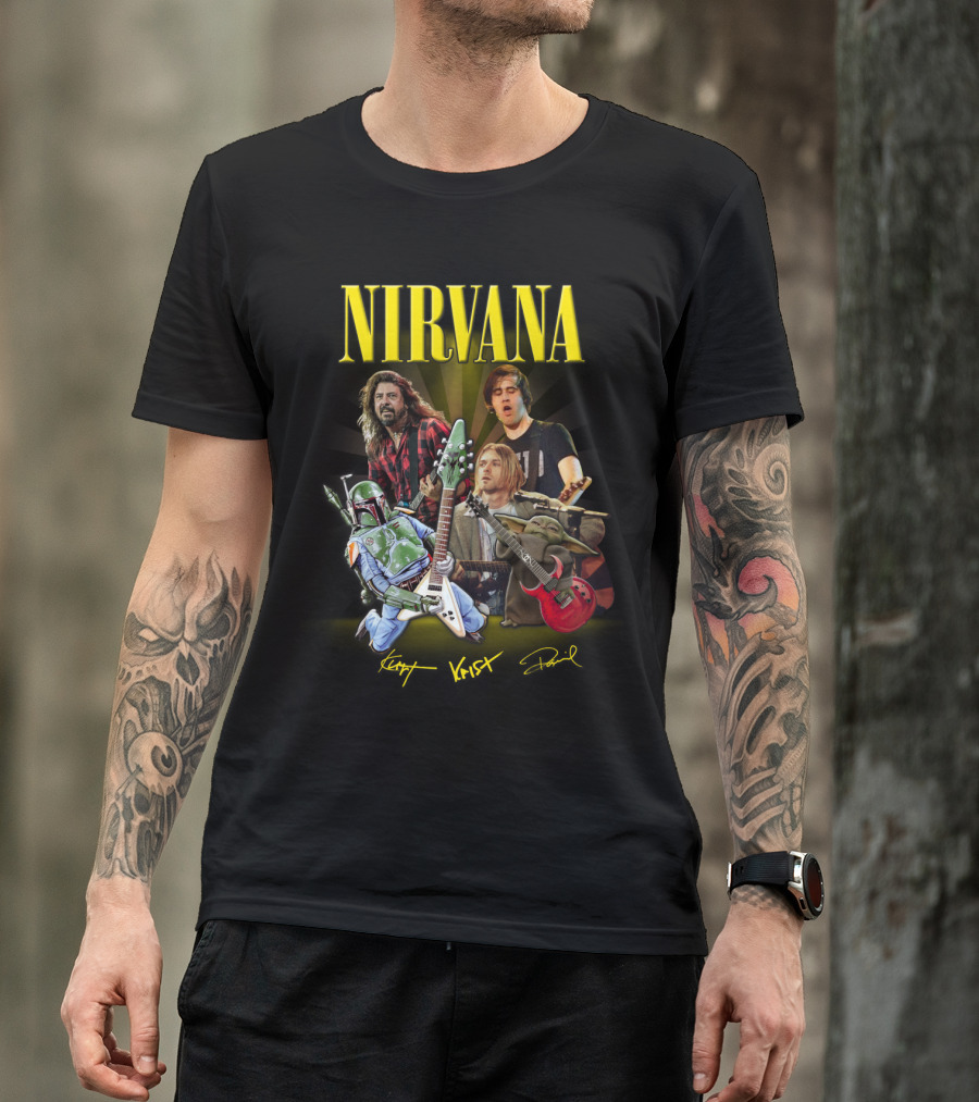 Nirvana Kurt Krist Dave Featuring Star Wars Characters T-Shirt