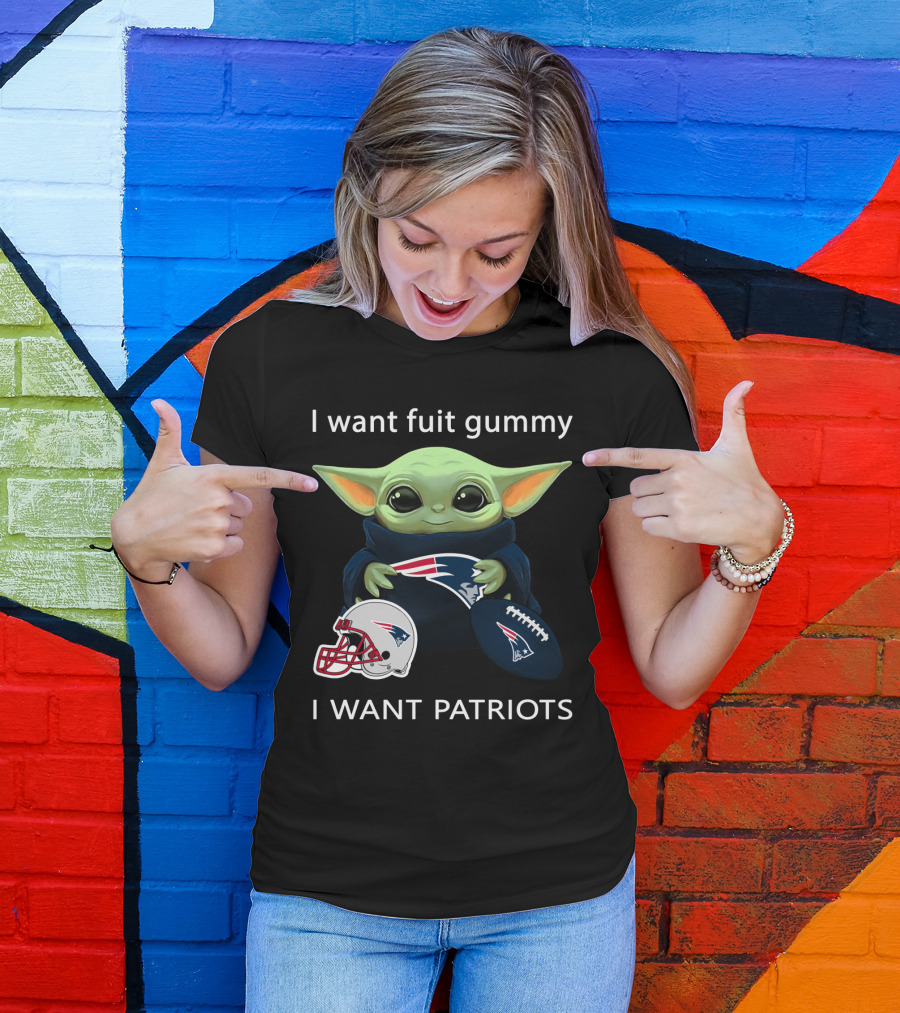 Fuit Gummy Baby Yoda Nfl New England Patriots T-Shirt