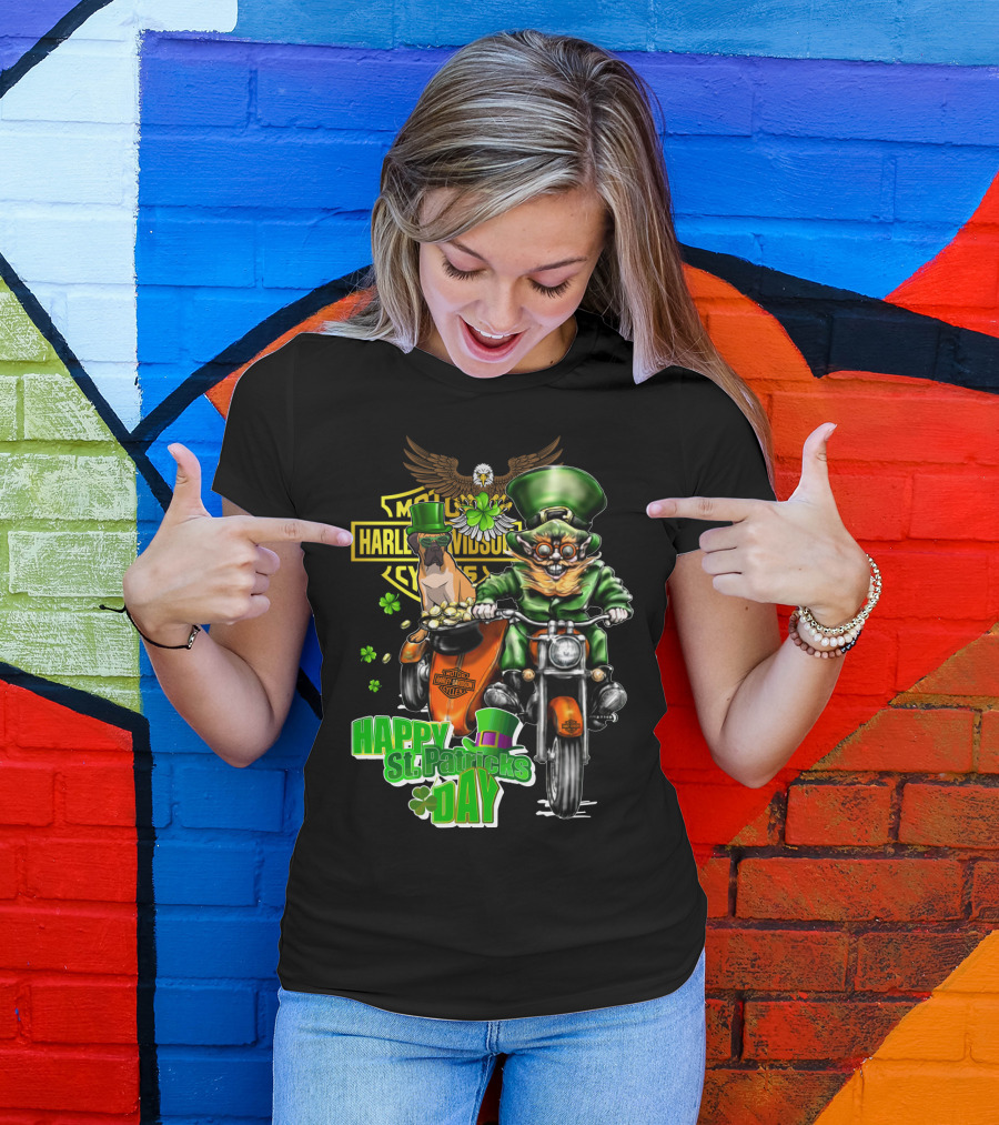 Harley Davidson Bullmastiff St. Patrick's Day Motorcycle Ride T-Shirt