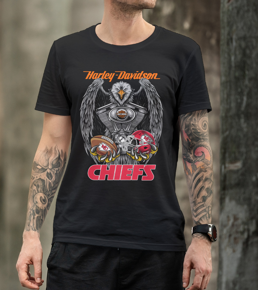 Harley Davidson Chiefs Nfl Kcc Football T-Shirt
