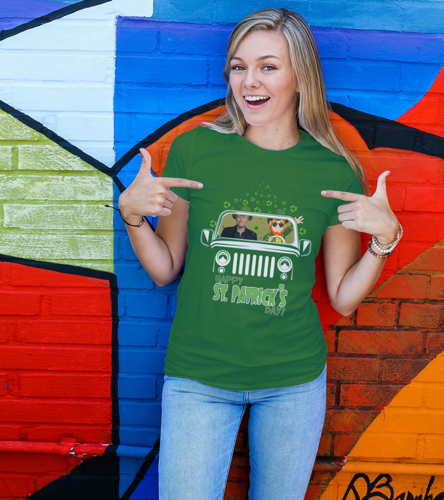Blake Shelton Happy St. Patrick's Day Jeep Leprechaun And Clover Ride T-Shirt
