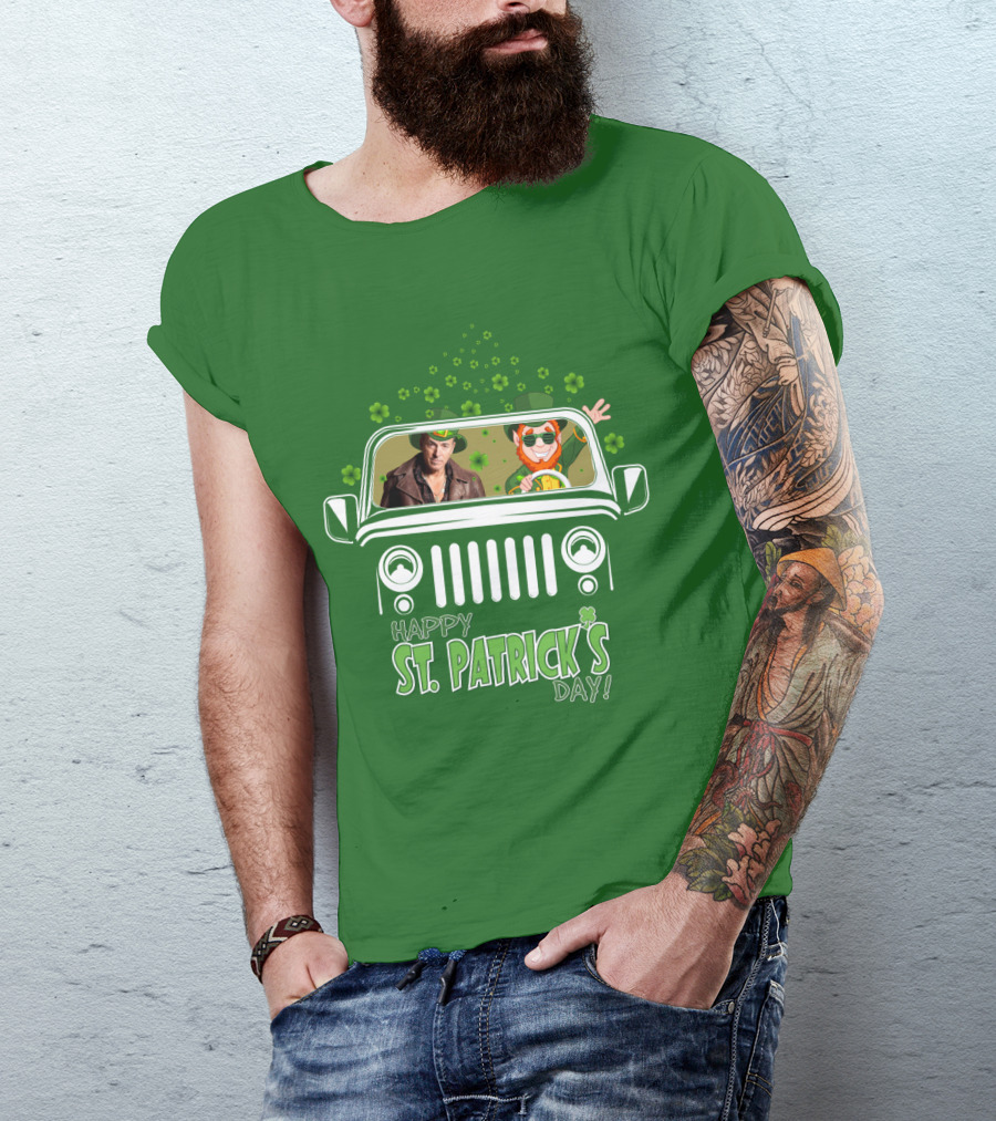 Happy St. Patrick's Day Bruce Springsteen Jeep Shamrock T-Shirt