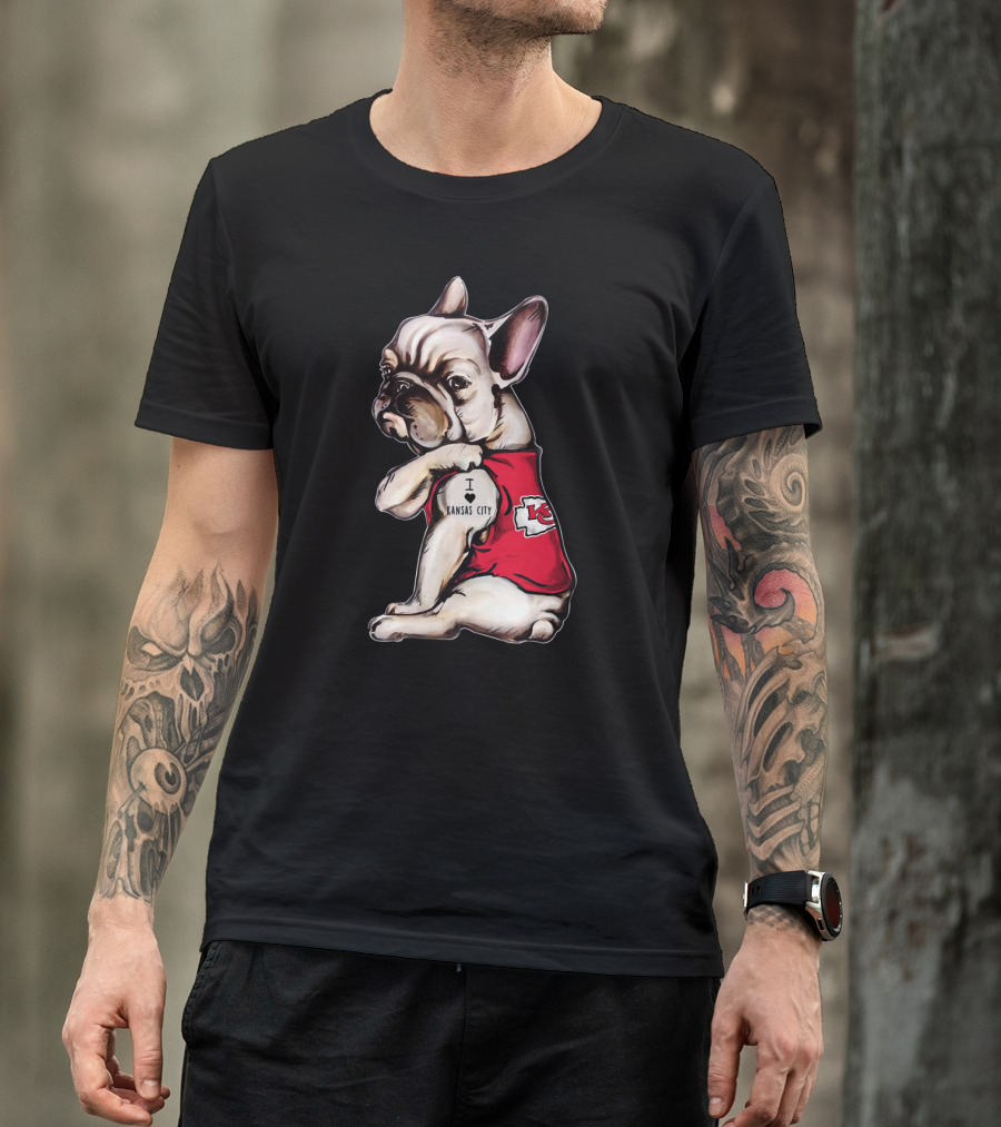 Kansas City Chiefs I Love Kansas City Bulldog Tattoo T-Shirt