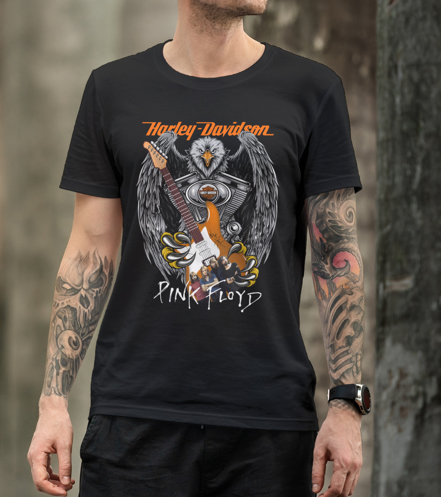 Harley Davidson Pink Floyd Eagle Guitar Motif T-Shirt