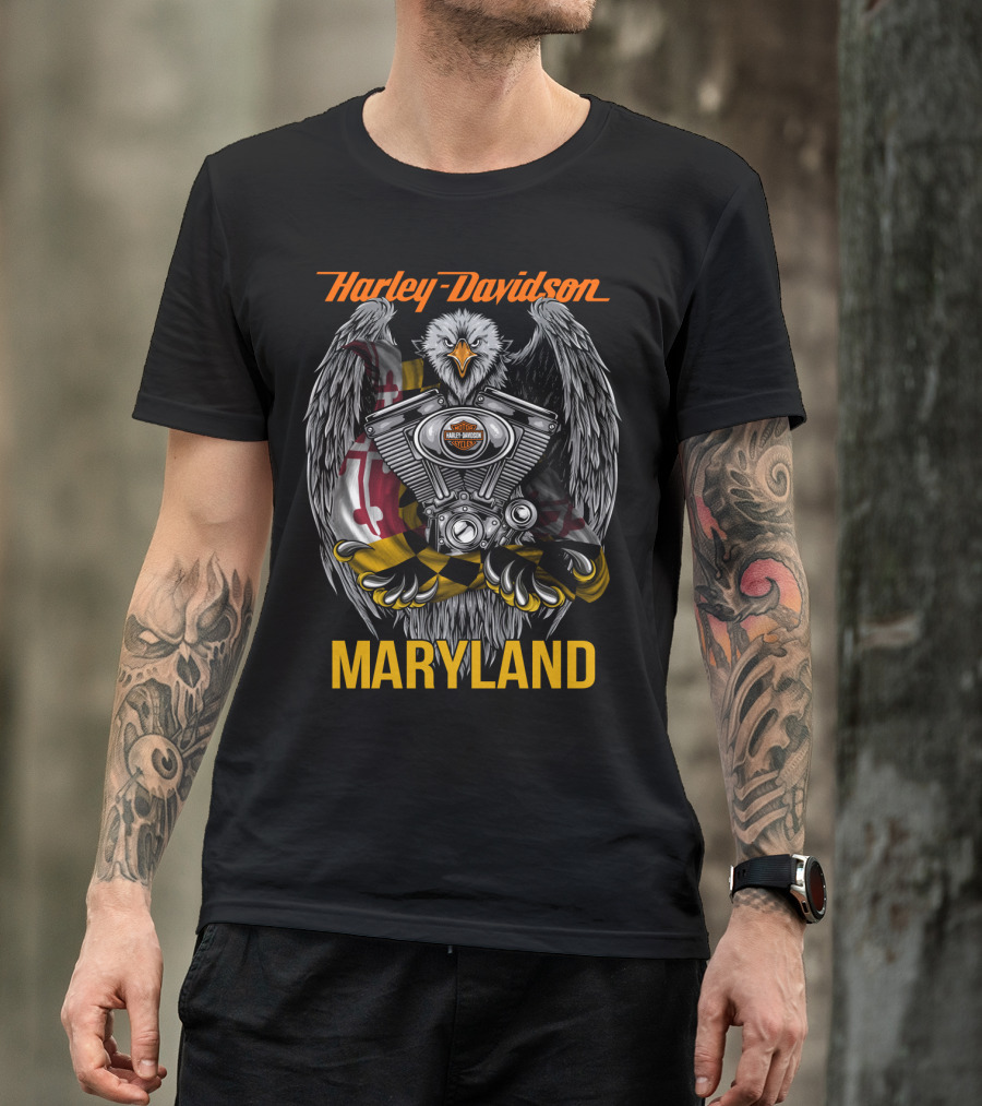 Harley Davidson Maryland Eagle Engine T-Shirt