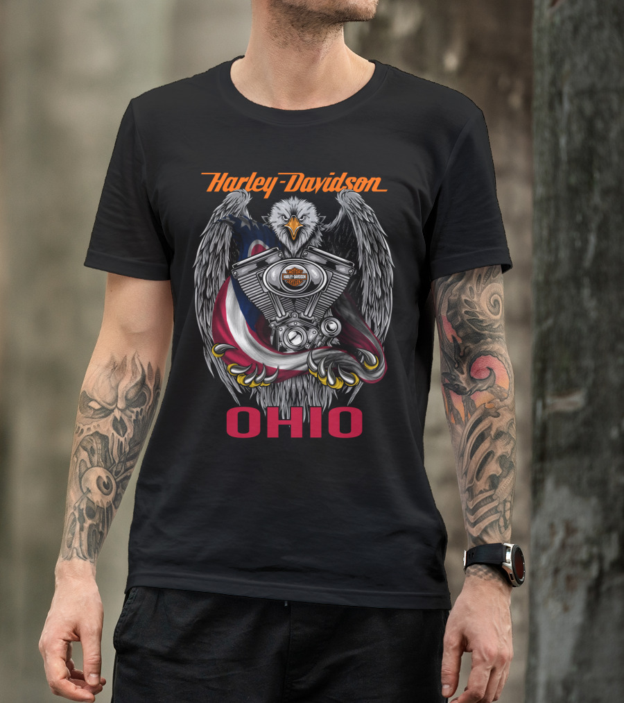 Harley Davidson Ohio Eagle Engine T-Shirt