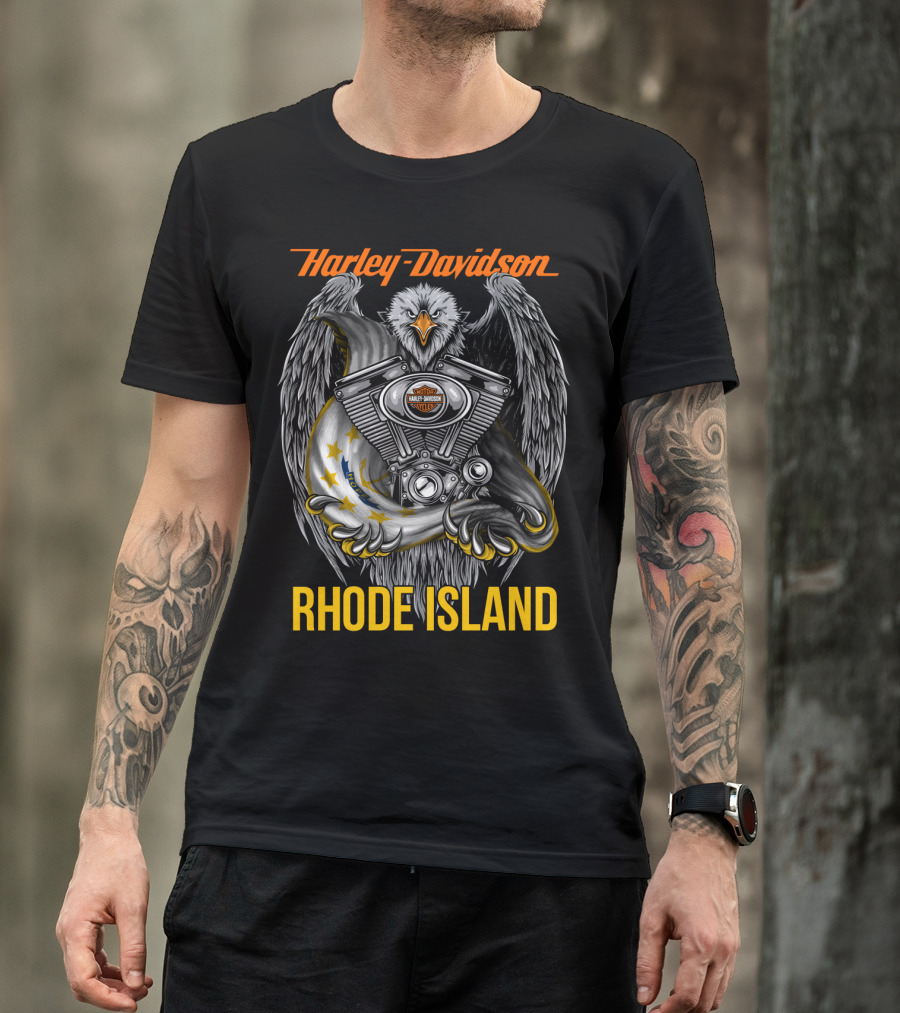Harley Davidson Eagle Engine Rhode Island T-Shirt