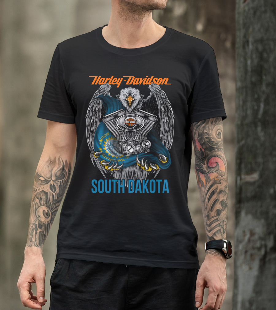Harley Davidson Eagle Engine South Dakota Know Your Rights T-Shirt