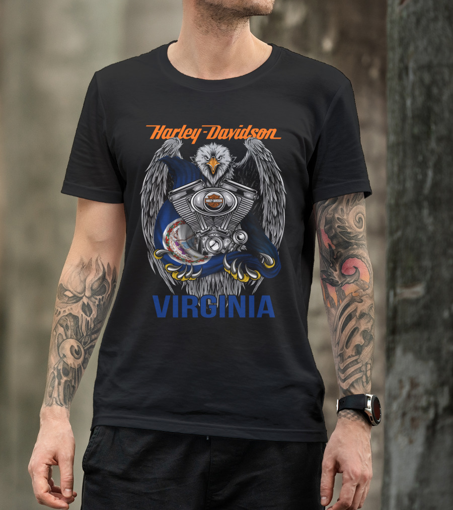 Harley Davidson Virginia Eagle Engine T-Shirt