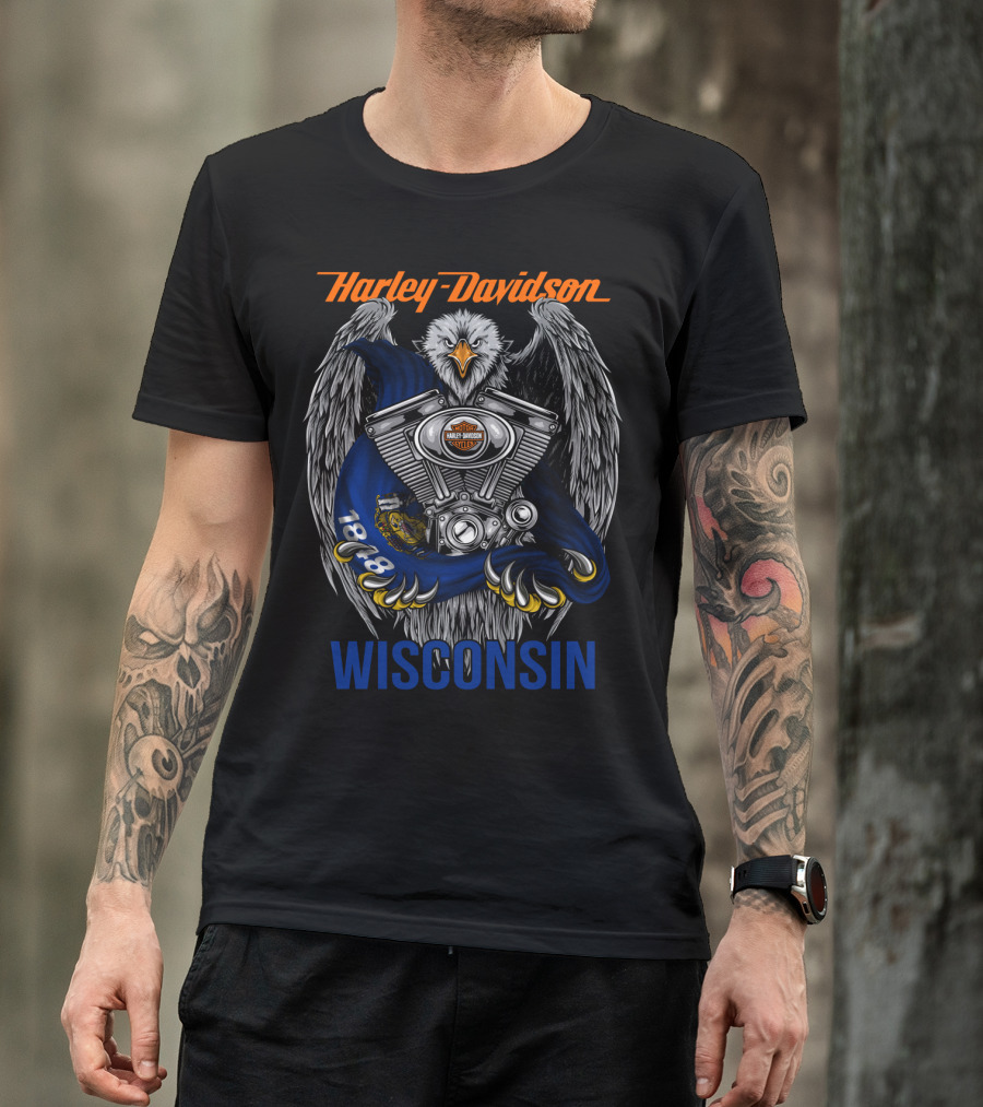 Harley Davidson Wisconsin Eagle Engine 1888 T-Shirt