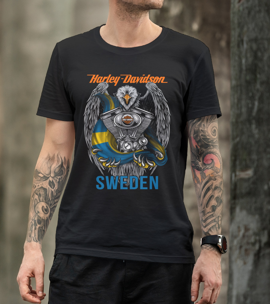 Harley Davidson Sweden Eagle Engine T-Shirt