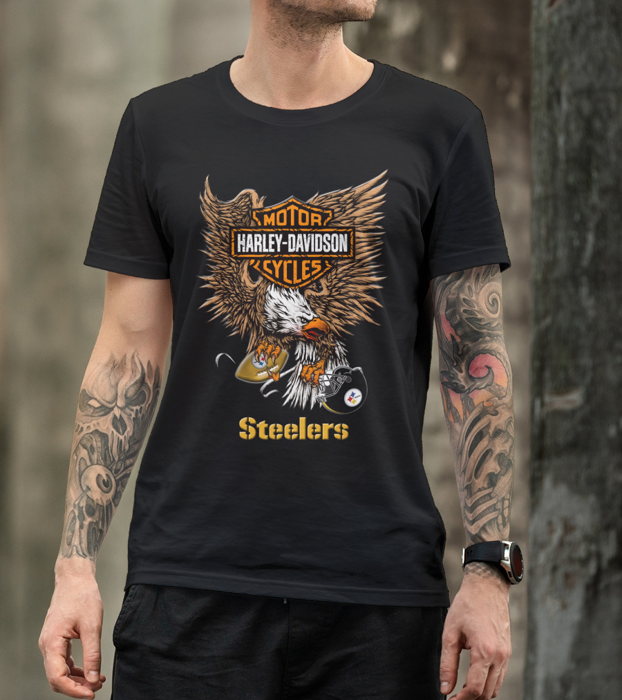 Harley Davidson Cycles Pittsburgh Steelers Eagle T-Shirt