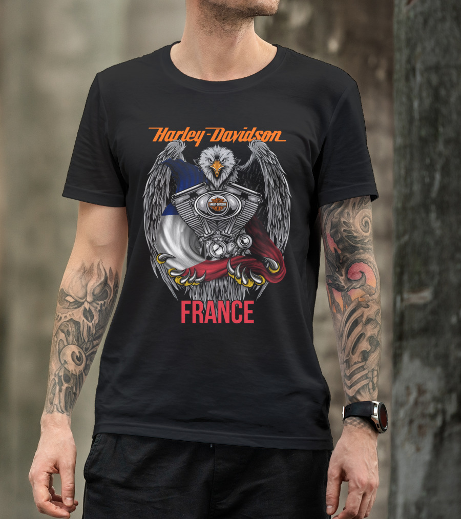 Harley Davidson France Eagle Engine T-Shirt