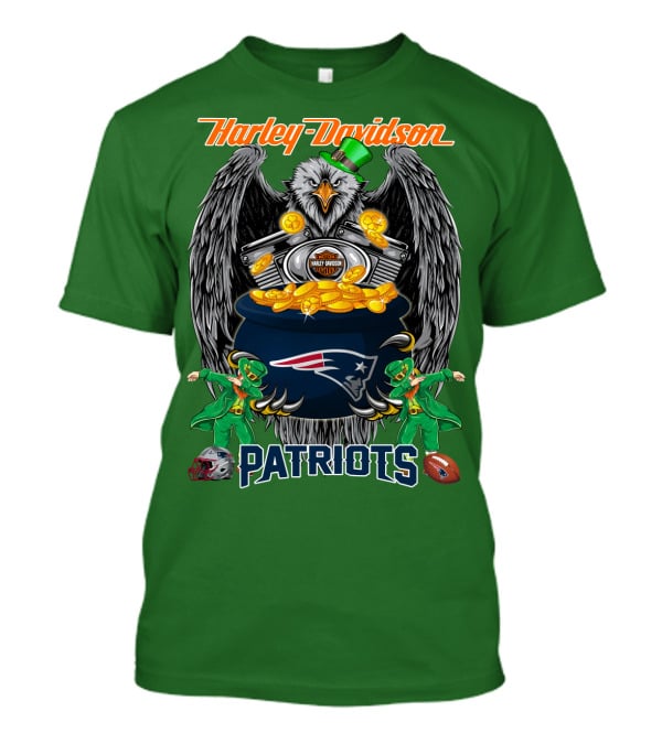 Harley Davidson Nfl New England Patriots 46 St. Patrick's Day T-Shirt